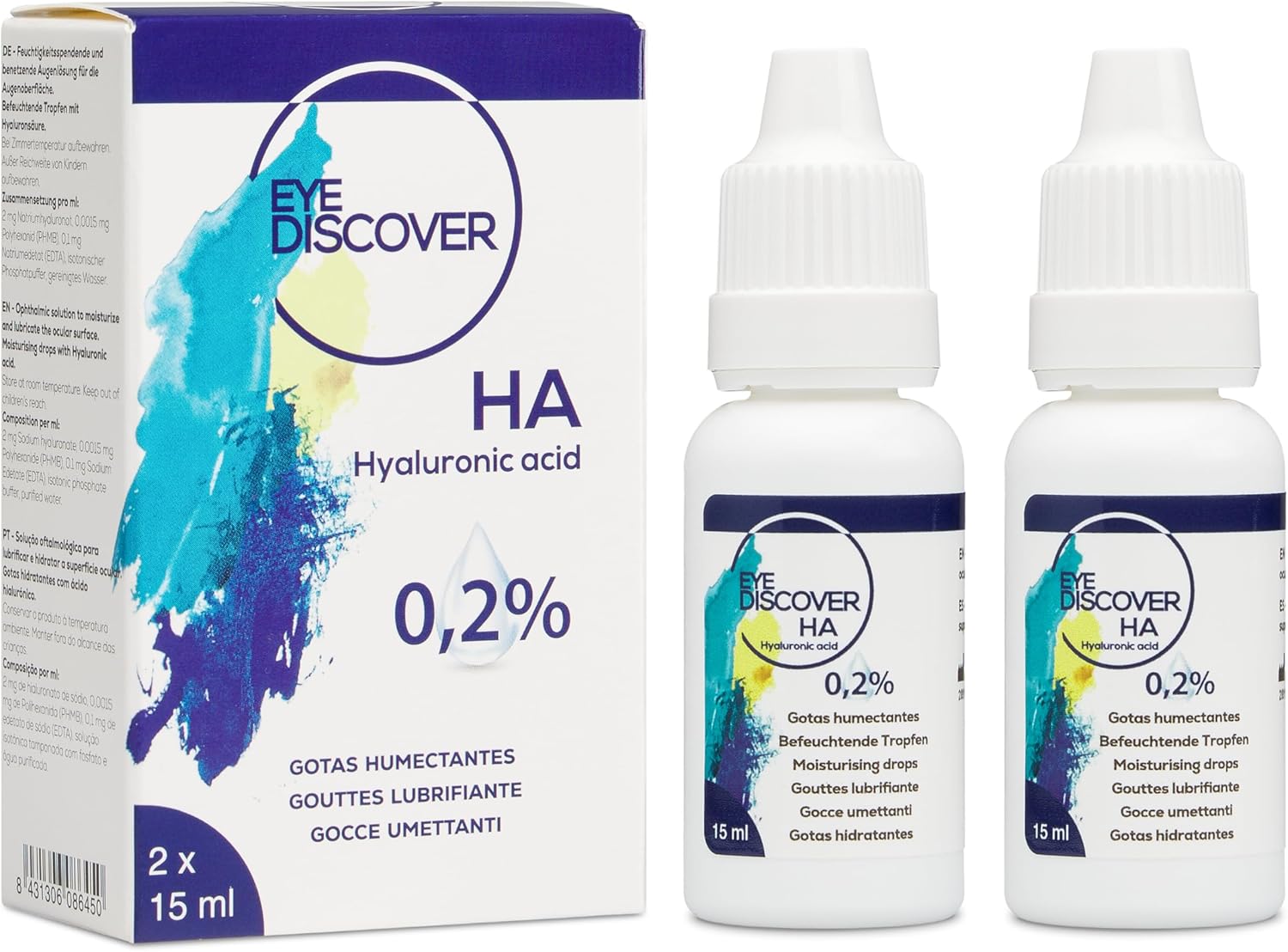 Gotas ojos secos 0,2% ácido hialurónico 2 x 15 ml