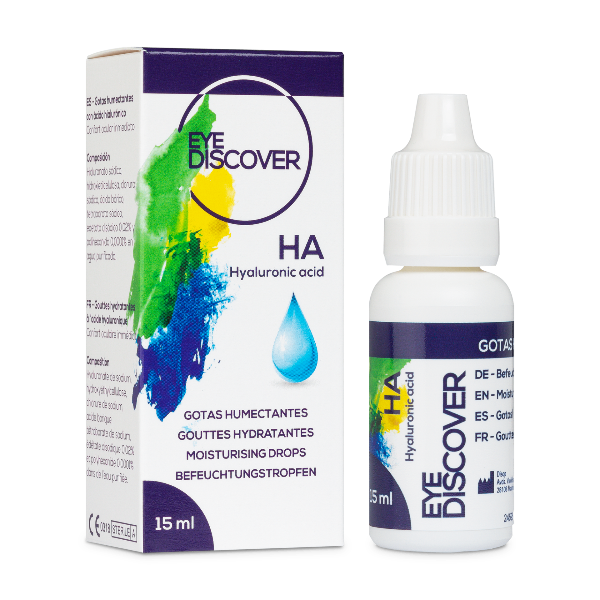 Gotas para ojos secos con ácido hialurónico 15 ml
